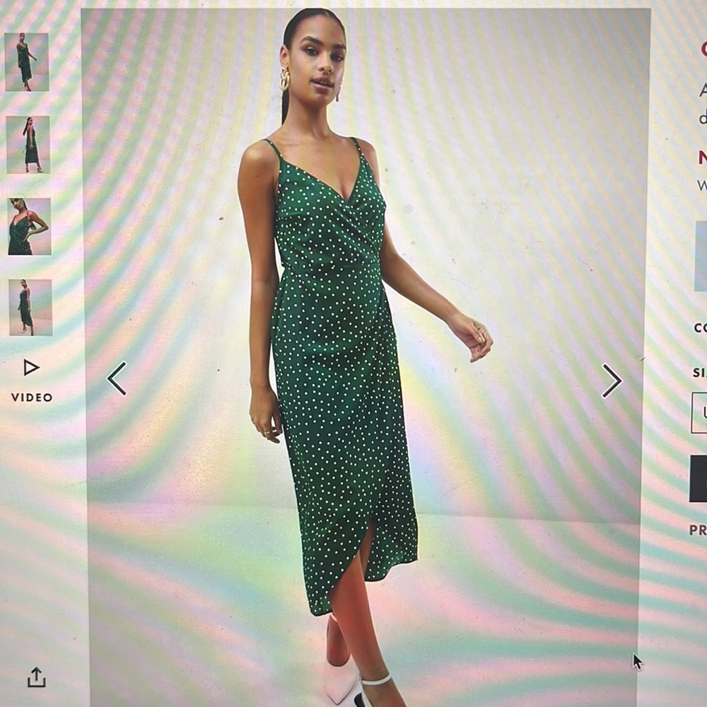 ASOS green wrap dress